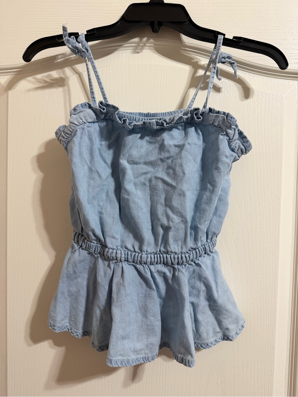 Girls Nordstrom Light Blue Denim-Style Top
